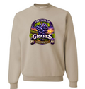 Unisex Festival of Grapes Crewneck Sweatshirt- Juice Bottle design