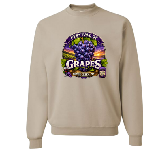 Festival Crewneck Sweatshirt with Wine Glass design