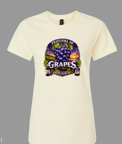 Ladies Off White/ Natural Tee w/juice bottle image