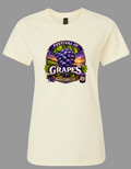 Ladies Natural Color Festival of Grapes Tee w/wine glass image