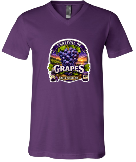 Purple Unisex V-Neck Tee